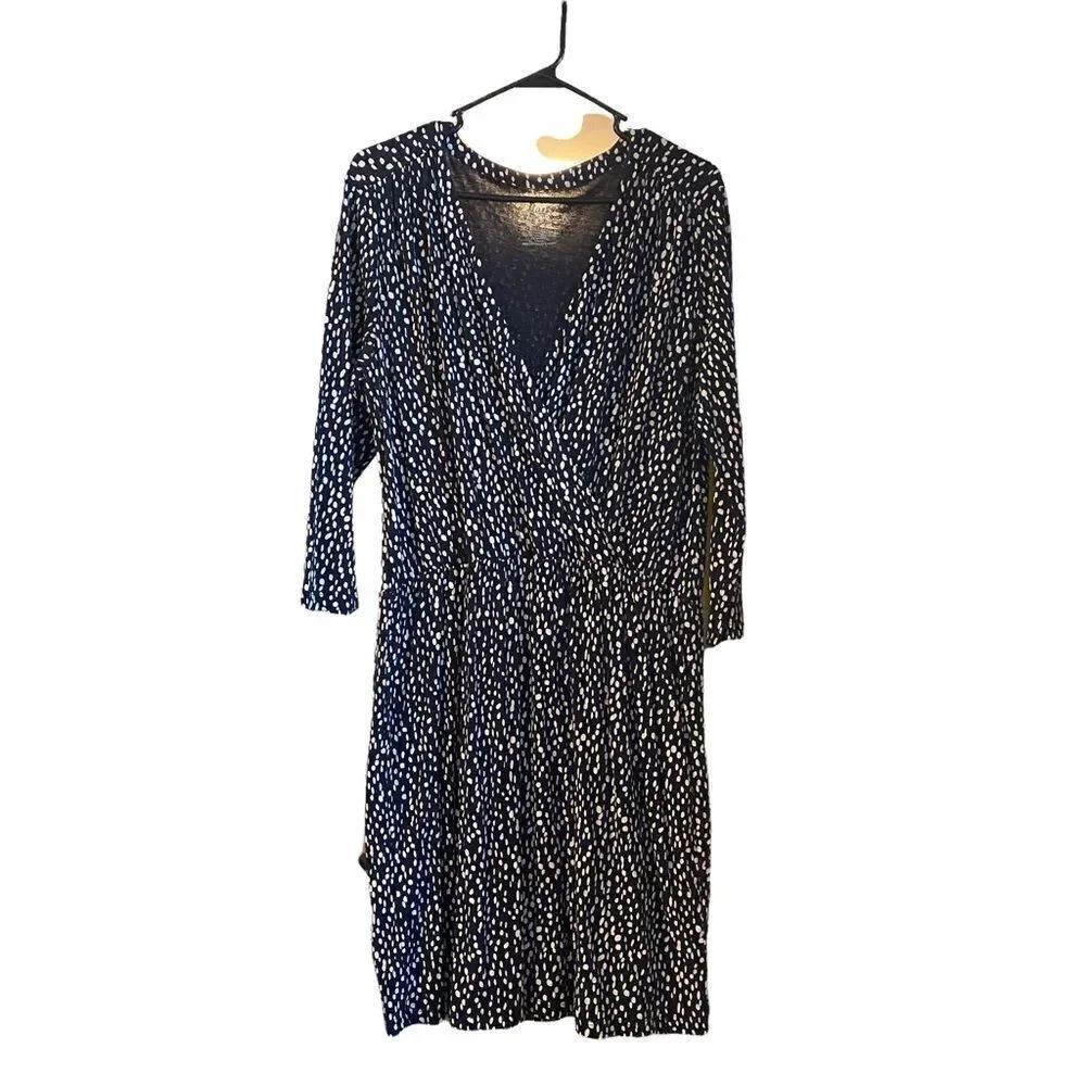 Bass 3/4 sleeve Faux Wrap Dress Size L